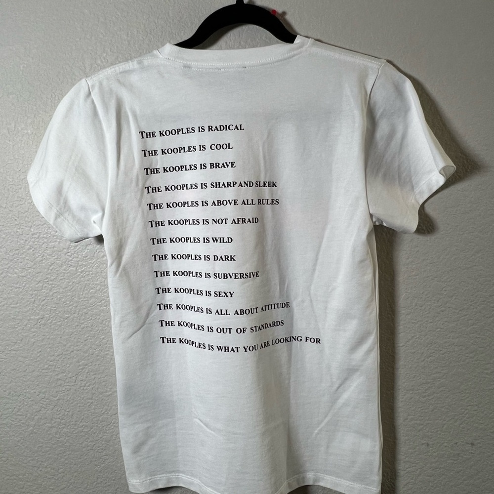 NWT The Kooples White Tee with Neon Pink Detail Size 1 or Small - Picture 3 of 3